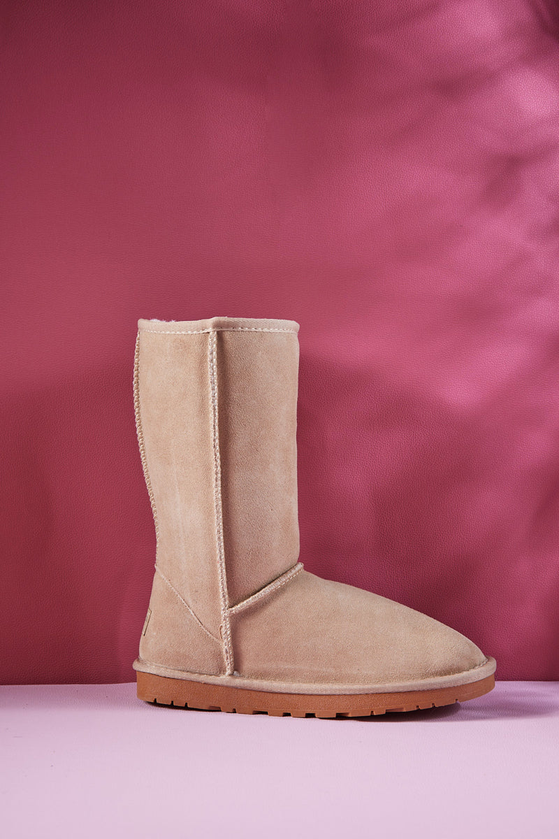 SMAIBULUN Ugg | At Your Leisure Suede Mid Calf Boots - Sand