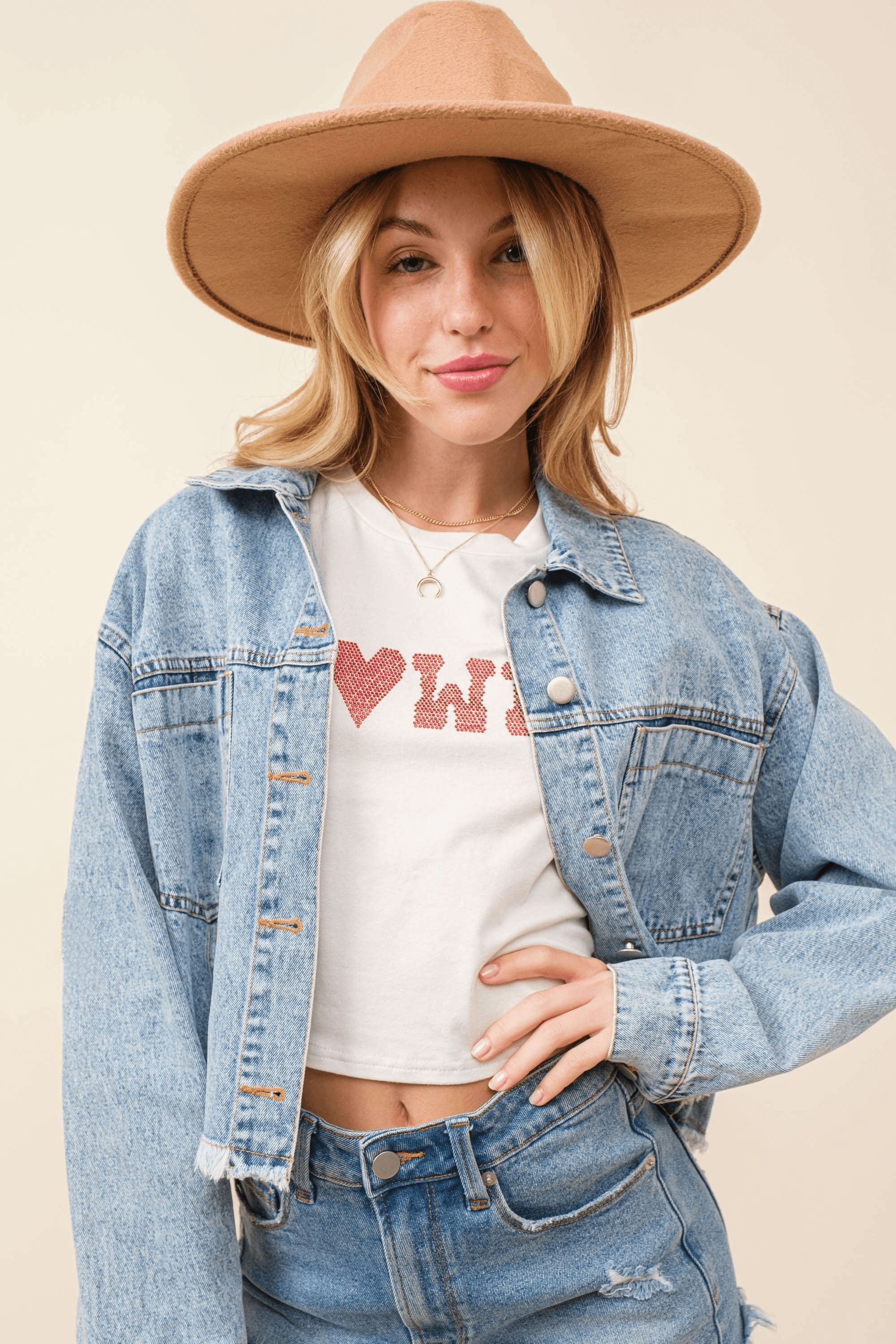 Flordy Heart Cowgirl Denim Jacket