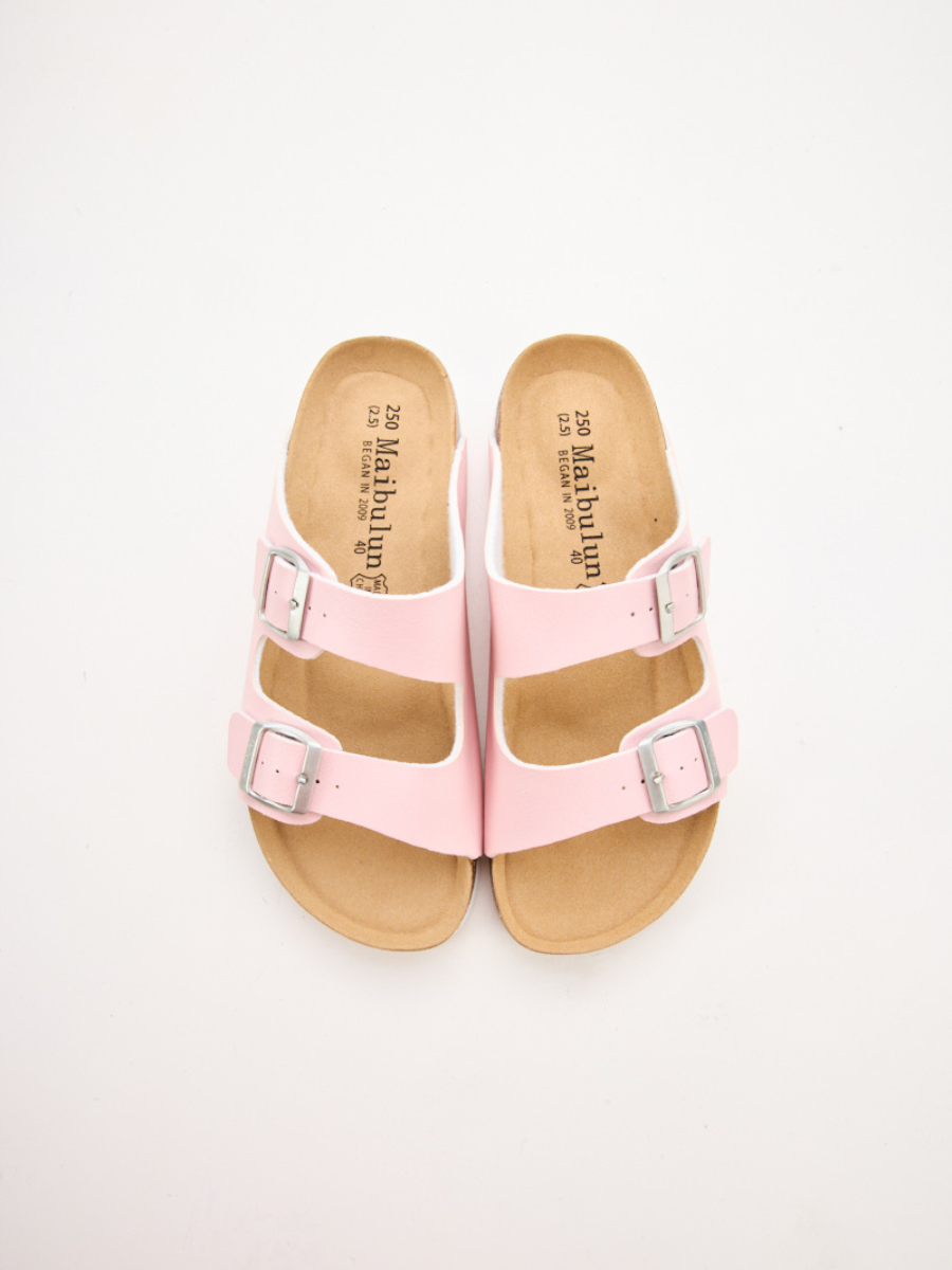 Maibulun | Signature Double Strap Footbed Sandal - Pink