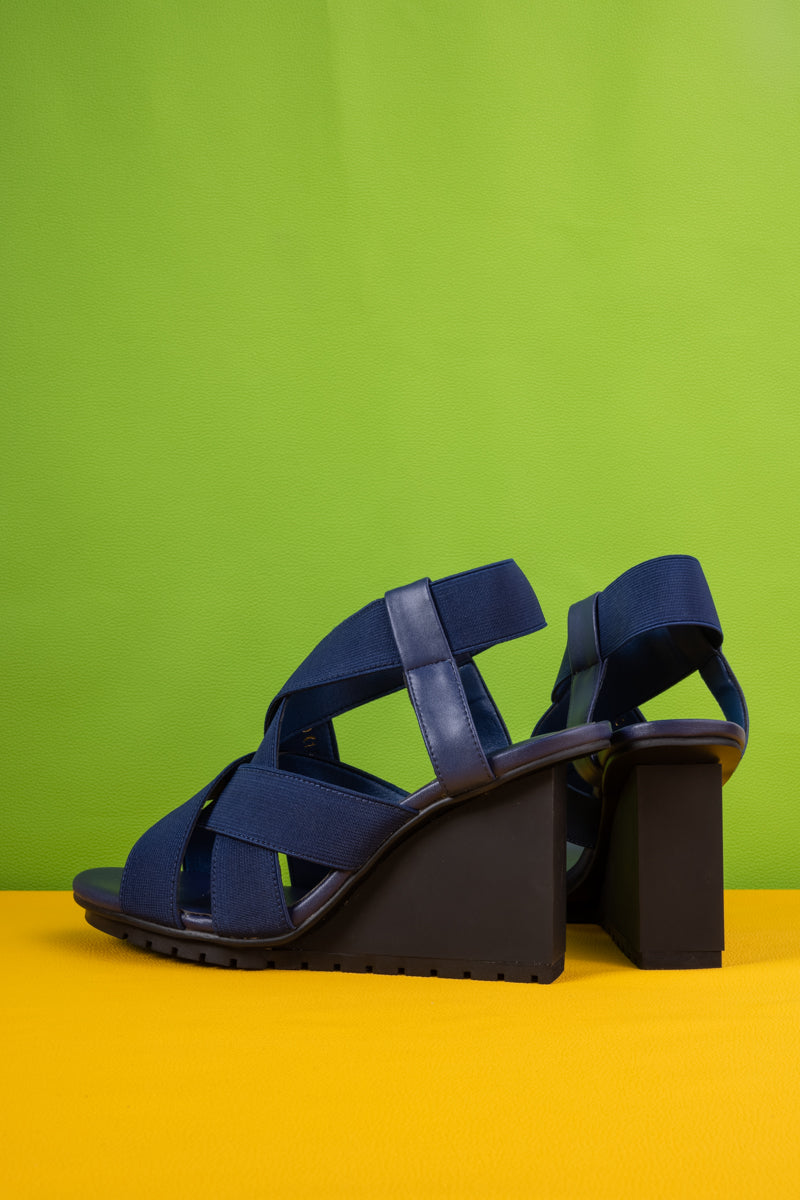 Jady Rose | Brandie Wedge Sandal - Navy