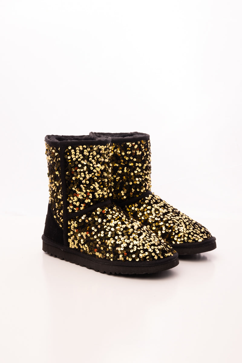 Smaibulun Ugg | Dallas Glam Sequin Shearling Boots - Gold