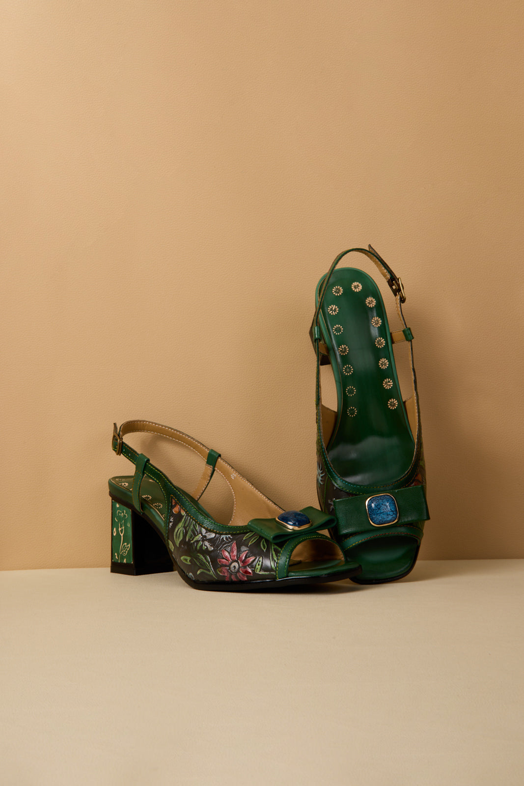 Soffia | Gracelynn Floral Embossed Slingback Sandals