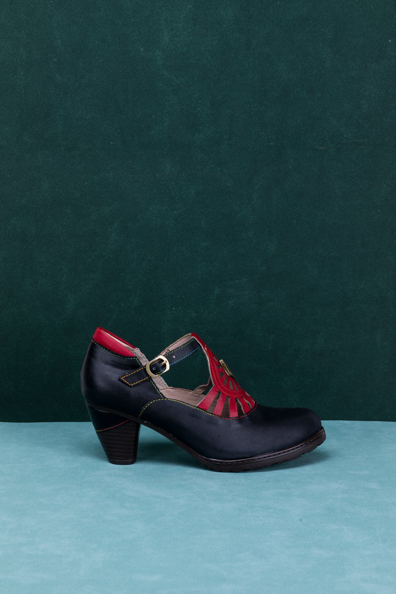 SOFFIA | RADIANT CUTOUT LEATHER PUMP - BLACK