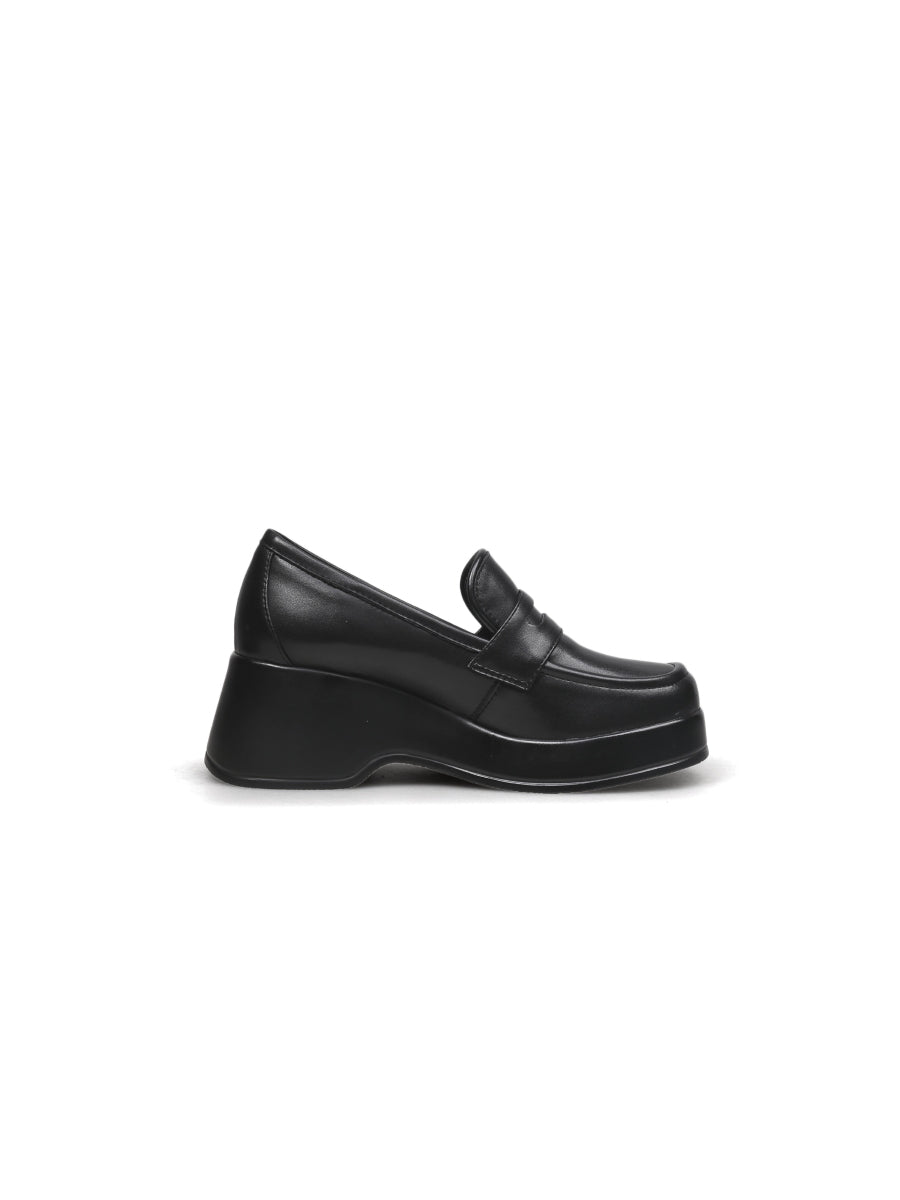 JADYROSE | BLACK MATTE LEATHER PLATFORM LOAFER