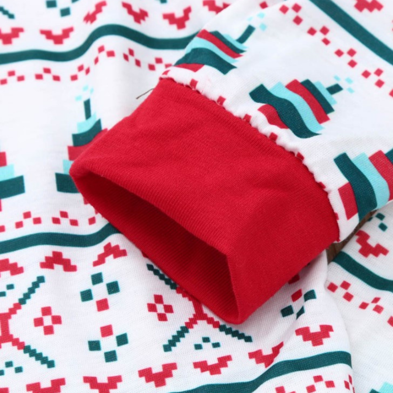 Christmas Round Collar Printed Parent-Child Suit