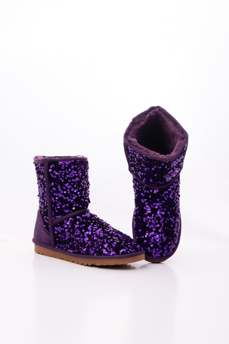 Smaibulun Ugg | Dallas Glam Sequin Shearling Boots - Purple