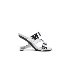 Jady Rose | Dannie Pearl Embellished Leather Heels - Silver