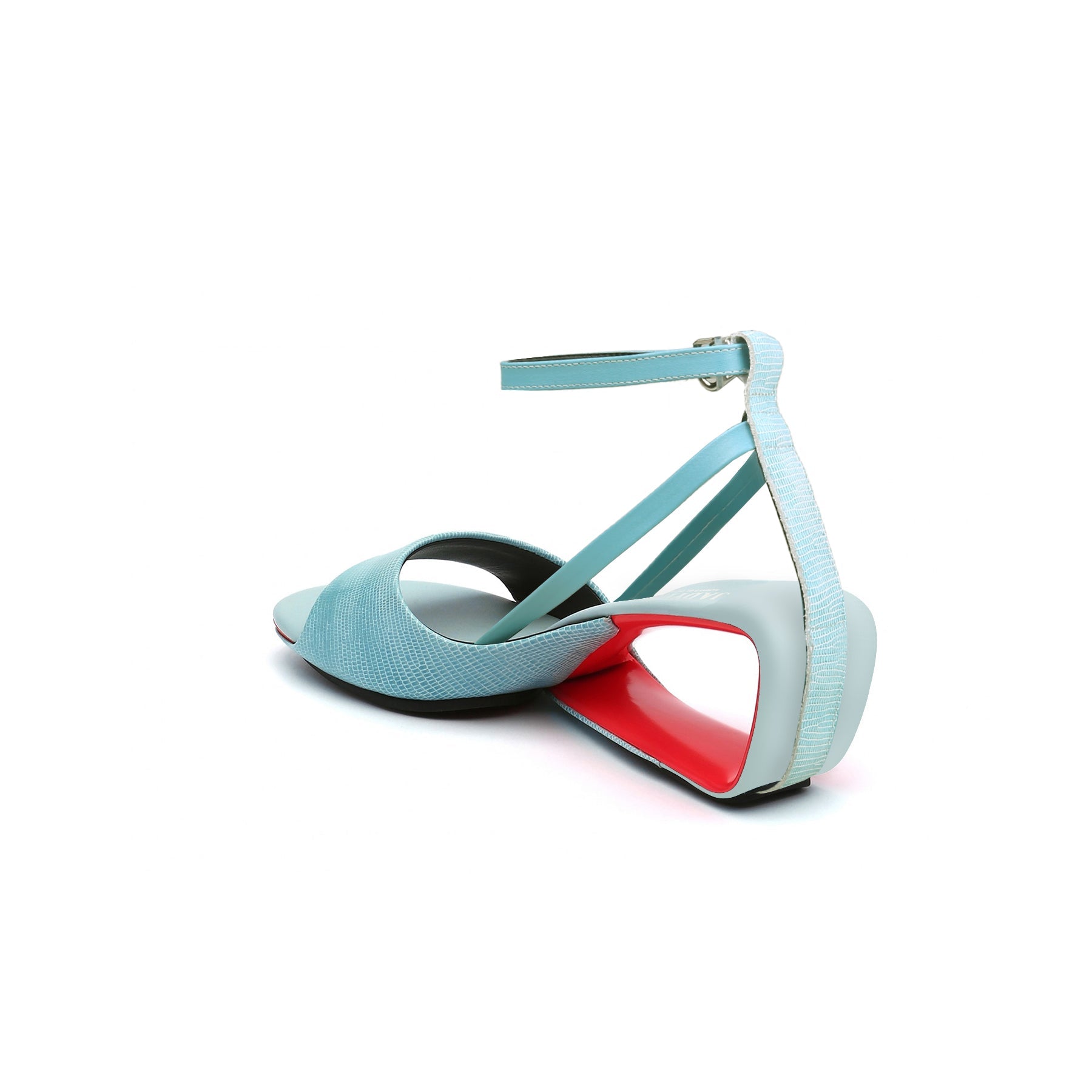 JADY ROSE | VESTAVIA ANKLE STRAP LEATHER WEDGE SANDAL - BLUE