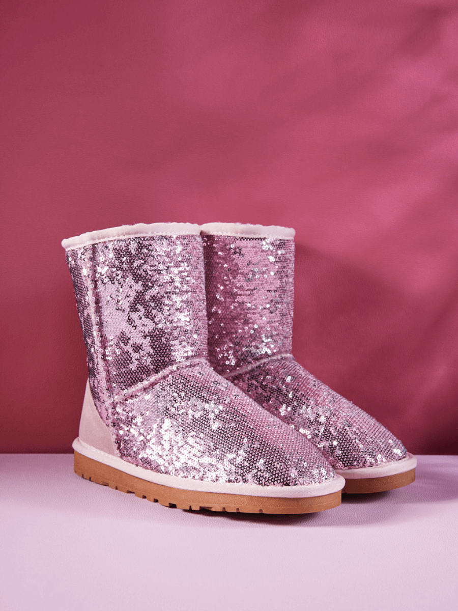 Smaibulun Ugg | Dallas Glam Sequin Shearling Boots - Pink