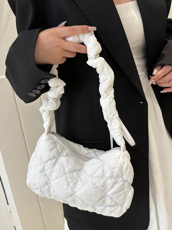 Drawstring Pleated Split-Joint Shoulder Bags Handbags