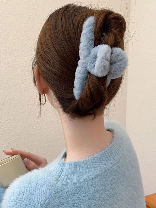 Solid Color Velvet Hair Clips