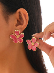 Flower Shape Tasseled Drop Earrings