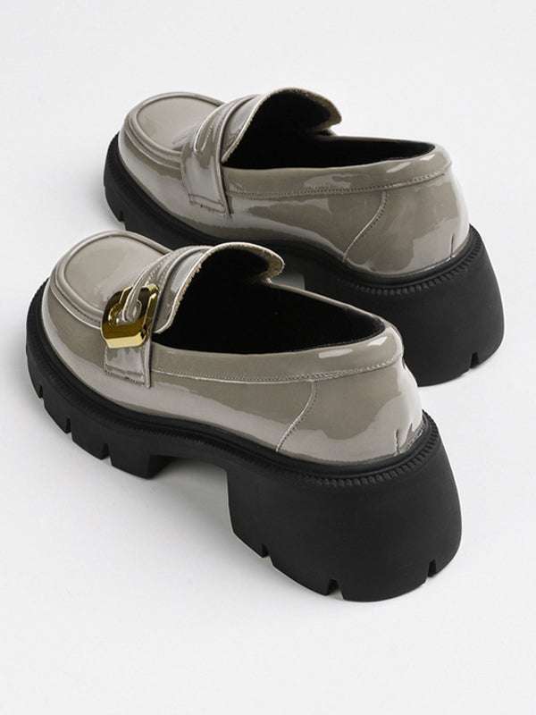 Round-Toe Split-Joint Loafers