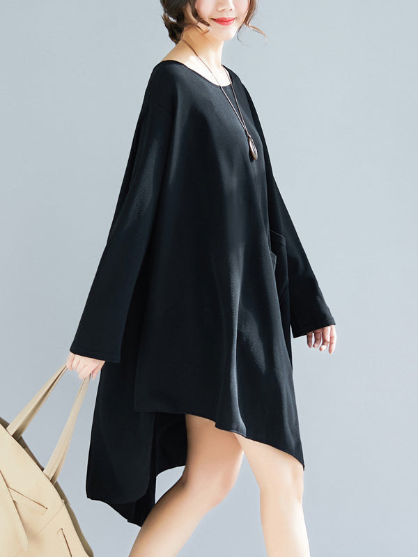 Loose Cropped A-Line Shirt Dress