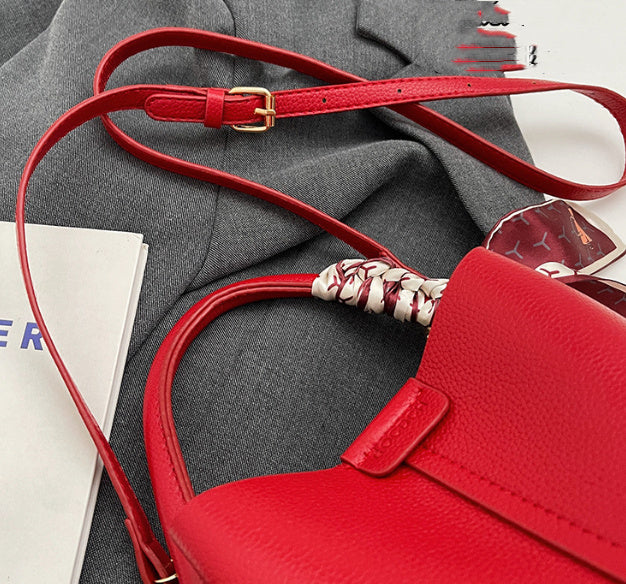 Chic-Red-Bucket Bag