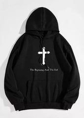 Faith-Inspired Women's Hooded Sweatshirt - "The Beginning and The End"