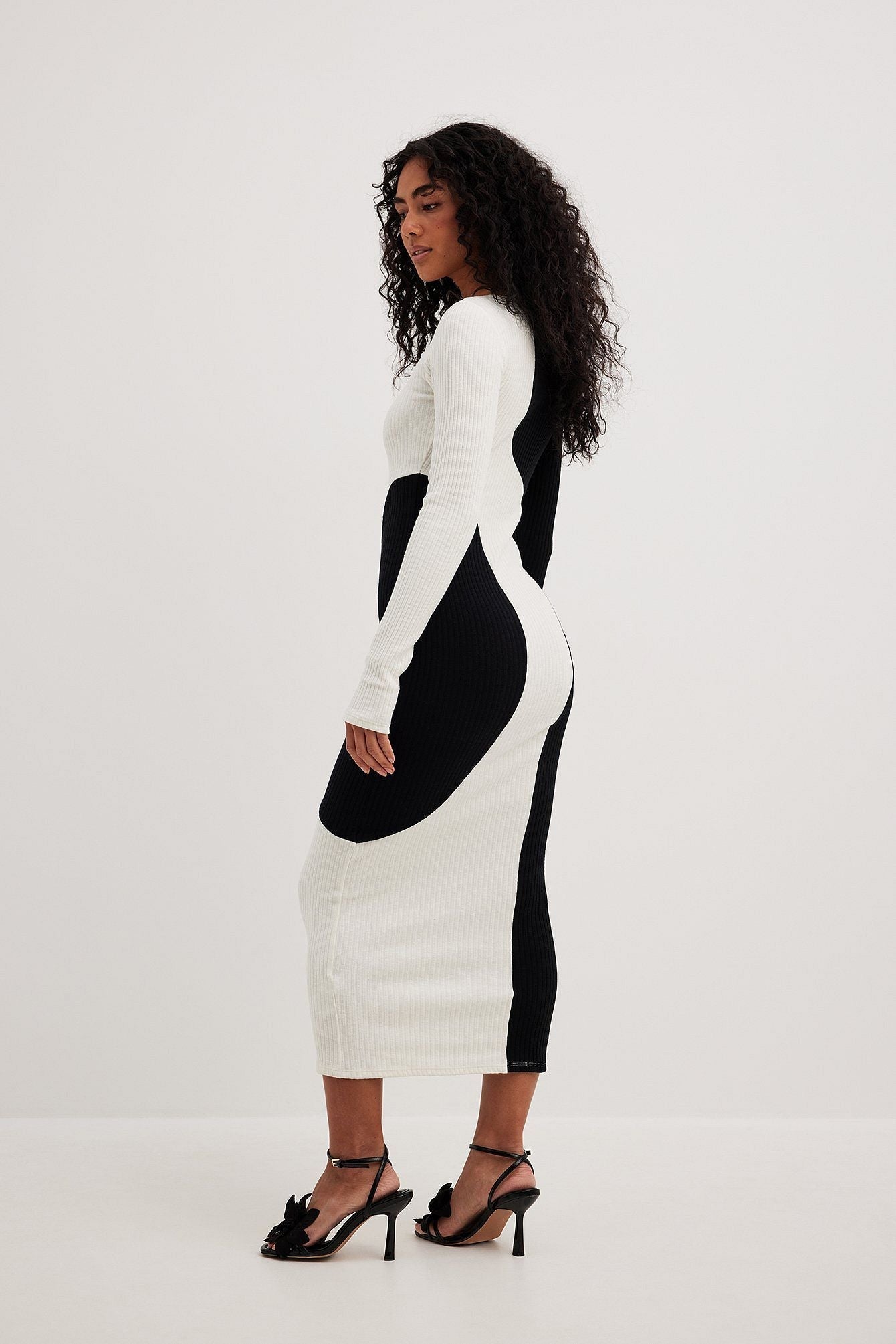 Belen Contrast Knit Midi Dress