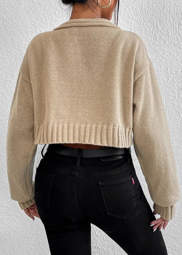 Cozy Knit Cropped Sweater & Cardigan Set