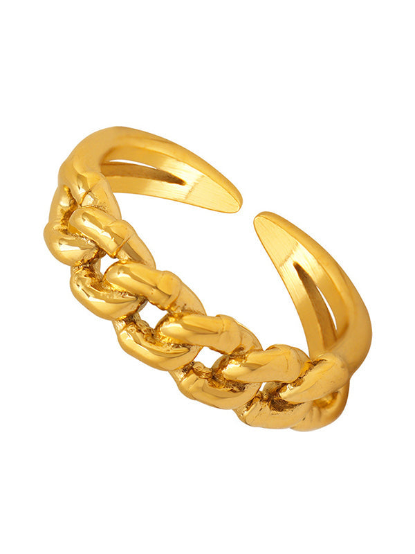 Chains Hollow Solid Color Rings Accessories