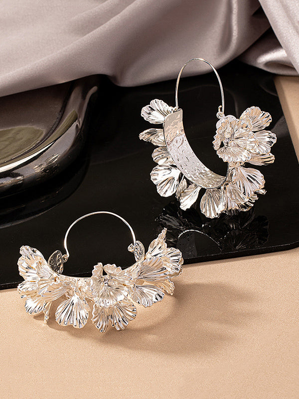 Flower Shape Geometric Drop Earrings Earrings Accessories