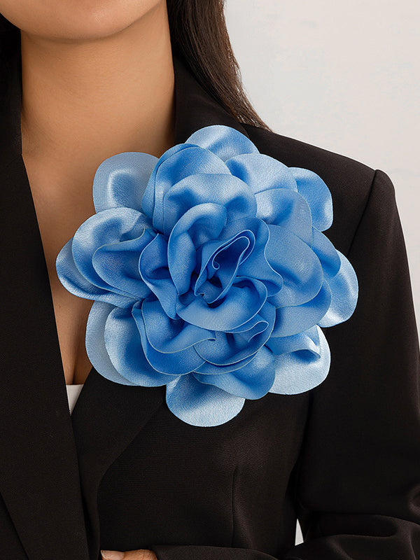 Flower Shape Solid Color Brooch Accessories