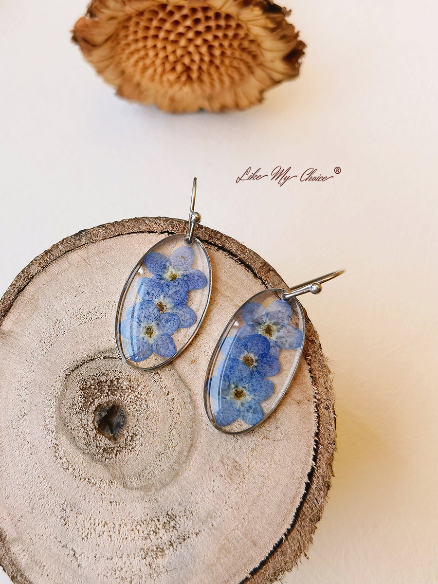 Forget me Nots FlowerEarrings Teardrop Dangle Earring