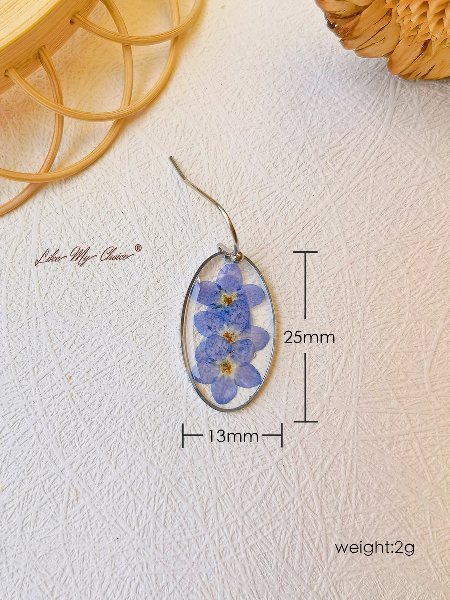 Forget me Nots FlowerEarrings Teardrop Dangle Earring