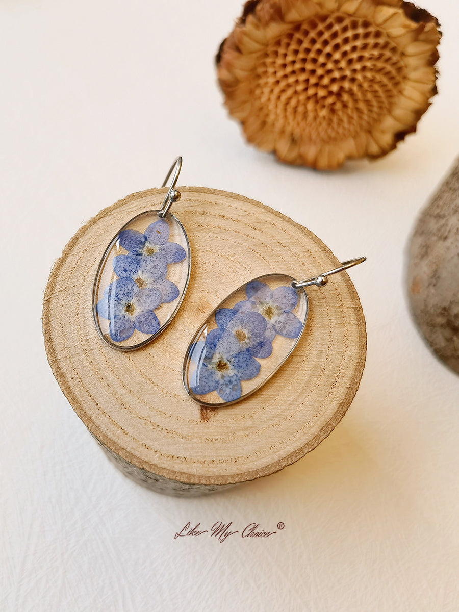 Forget me Nots FlowerEarrings Teardrop Dangle Earring