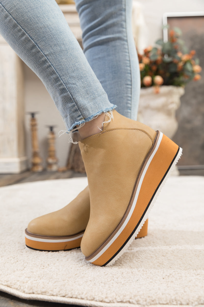 En Bloom | Eazy Platform Ankle Boots - Beige