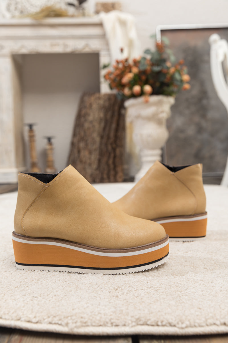 En Bloom | Eazy Platform Ankle Boots - Beige