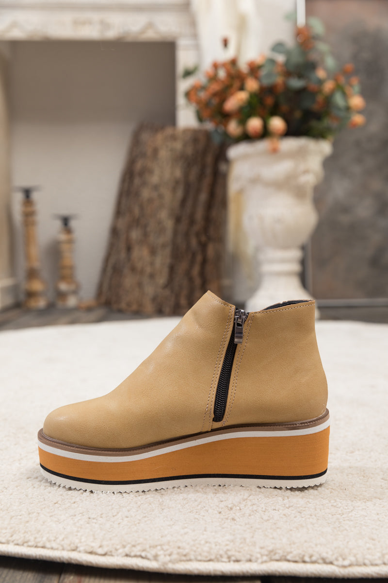 En Bloom | Eazy Platform Ankle Boots - Beige