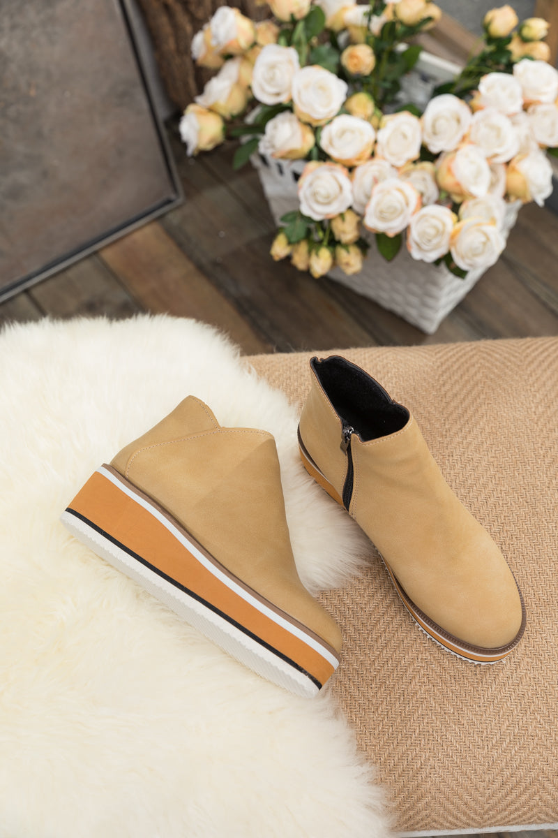 En Bloom | Eazy Platform Ankle Boots - Beige