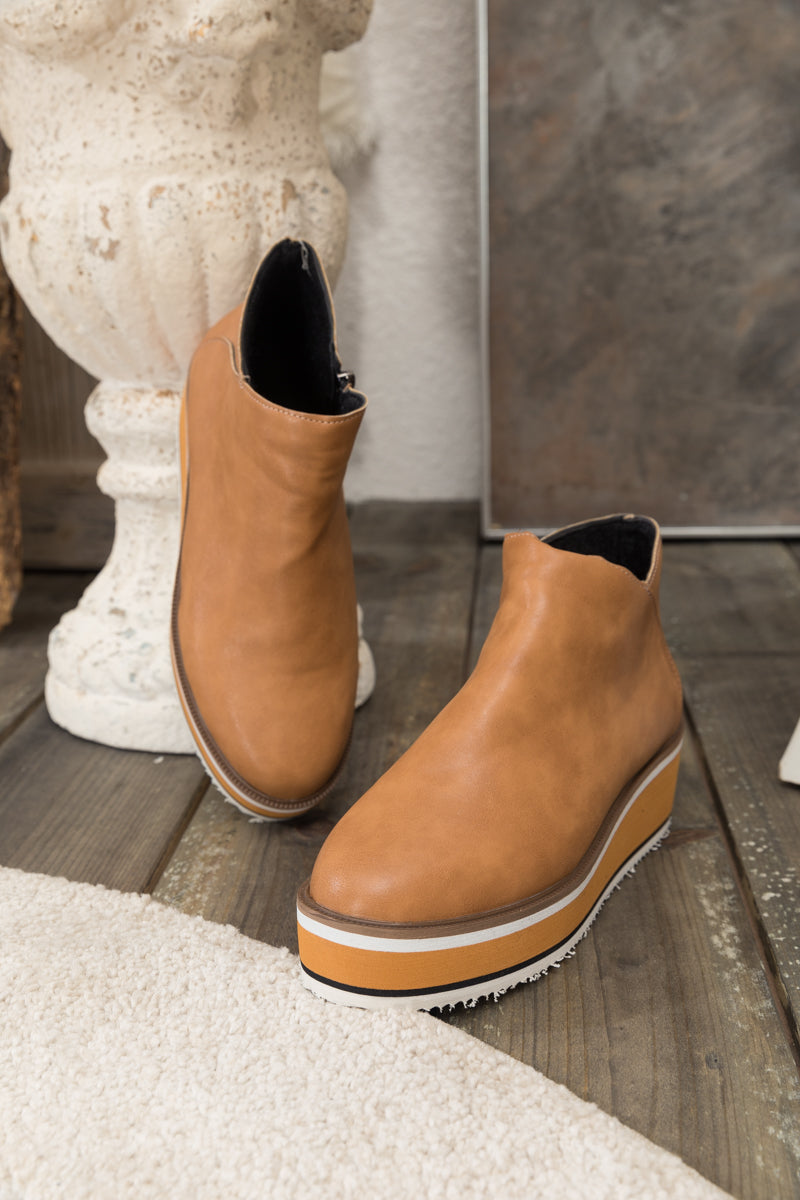 En Bloom | Eazy Platform Ankle Boot - Tan