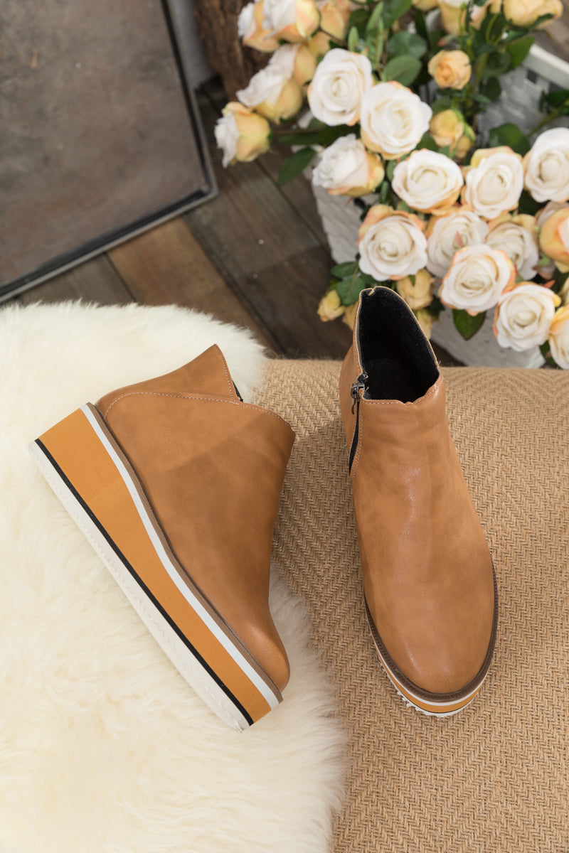 En Bloom | Eazy Platform Ankle Boot - Tan