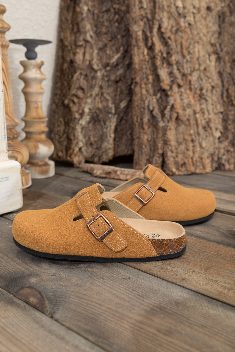 Maibulun | Buckle Suede Classic Clogs - Ginger