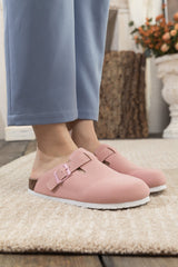 Maibulun | Buckle Suede Classic Clogs - Pink