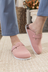 Maibulun | Buckle Suede Classic Clogs - Pink