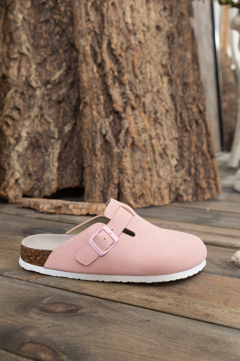 Maibulun | Buckle Suede Classic Clogs - Pink