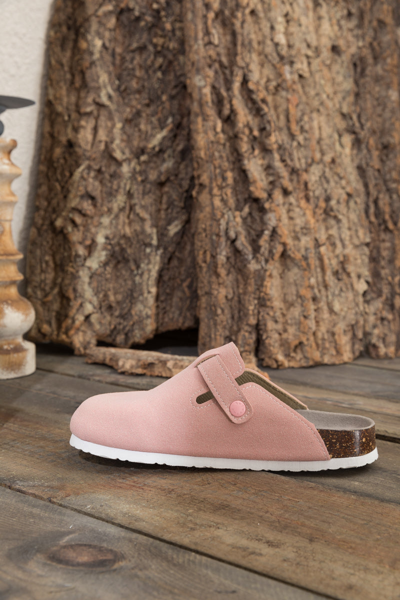 Maibulun | Buckle Suede Classic Clogs - Pink