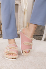 Maibulun | Plush Insole Dual-Strap Sandals - Pink