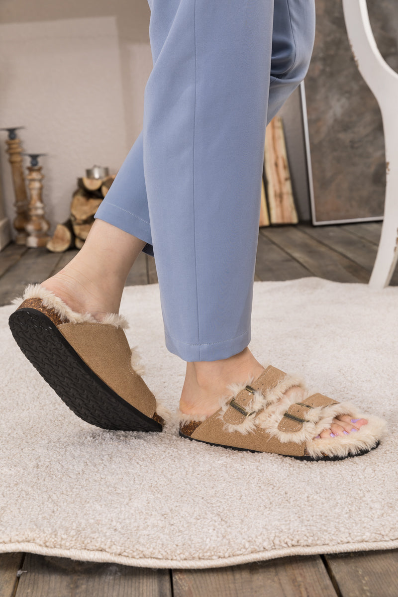 Maibulun | Plush Insole Dual-Strap Sandals - Khaki