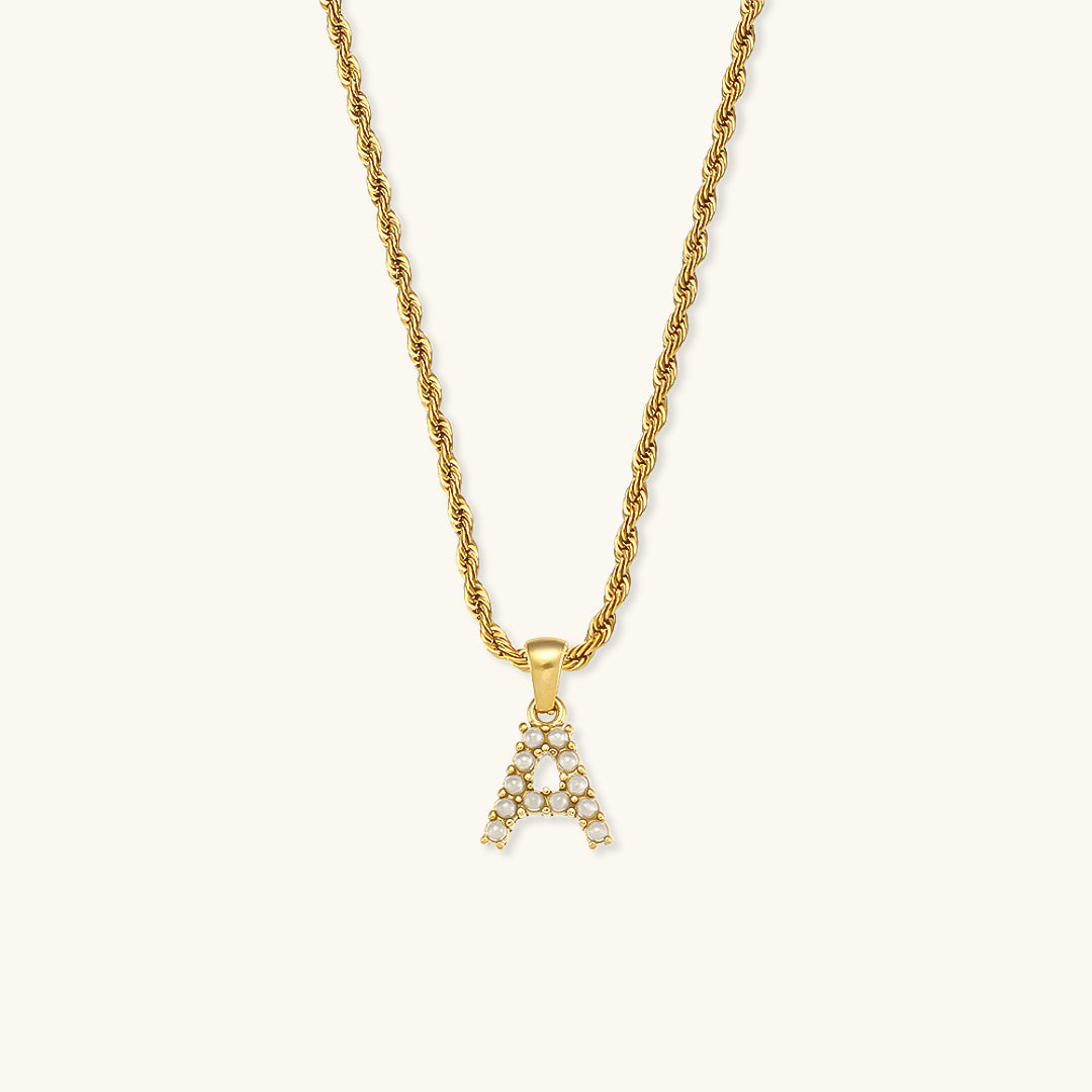 Aurora Pearl Initial Necklace