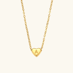 Golden Heartbeat - Initial Necklace