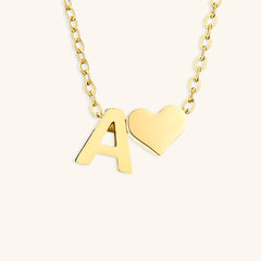 Heartfelt Initial - Gold Letter Necklace