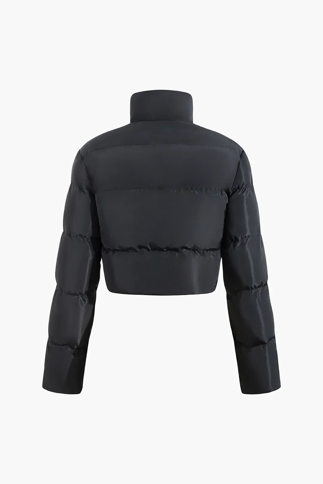 Addey Black Stand Collar Cut Out Puffer Jacket