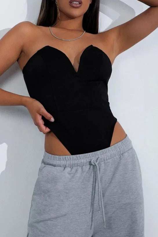 All We Love V-neck Strapless Bodysuit