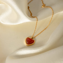 Amara Ruby Heart Necklace