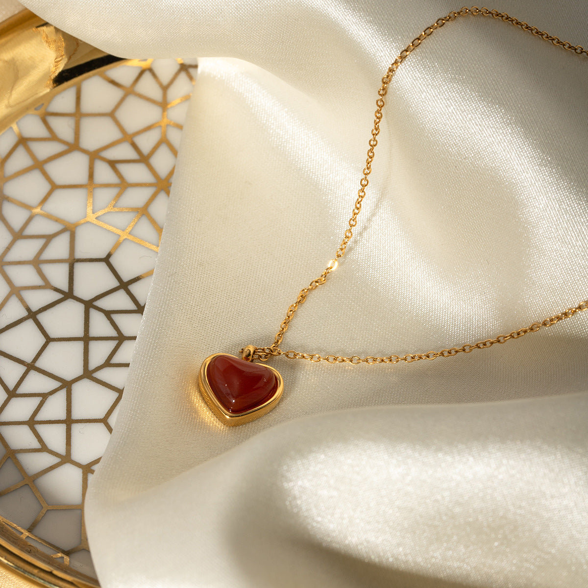 Amara Ruby Heart Necklace