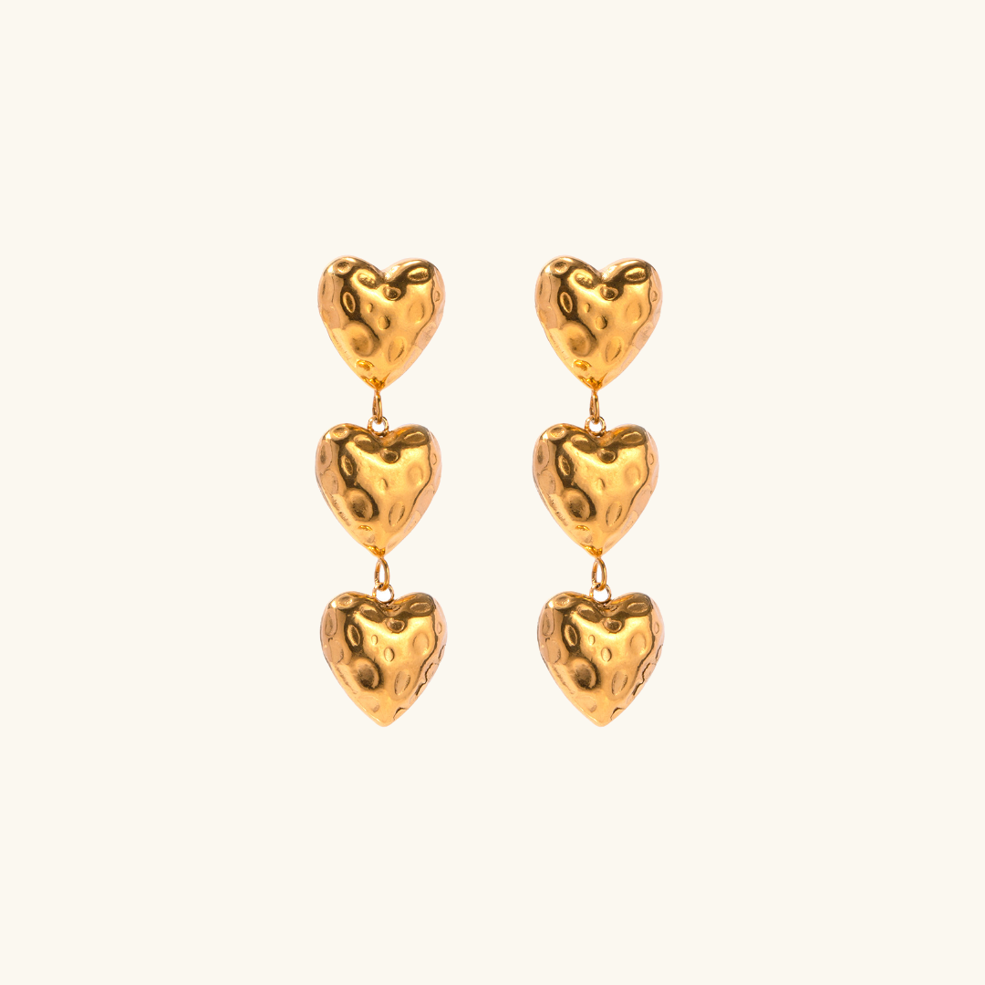 Amara Triple Heart Earrings