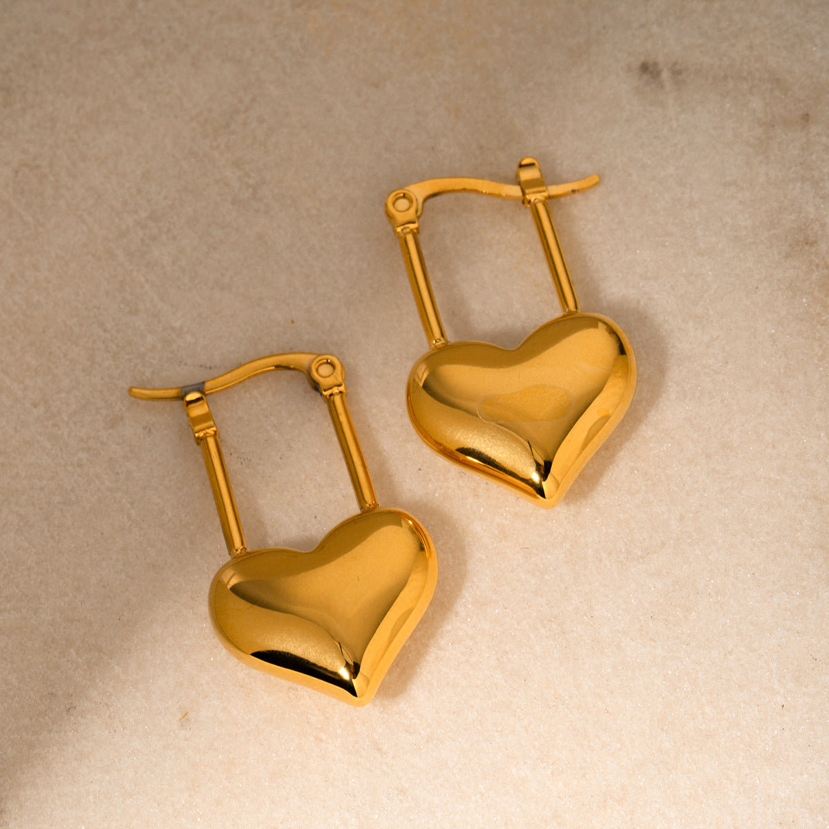 Amora Heart Lock Earrings